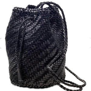 Dragon Diffusion black woven leather crossbody bag
